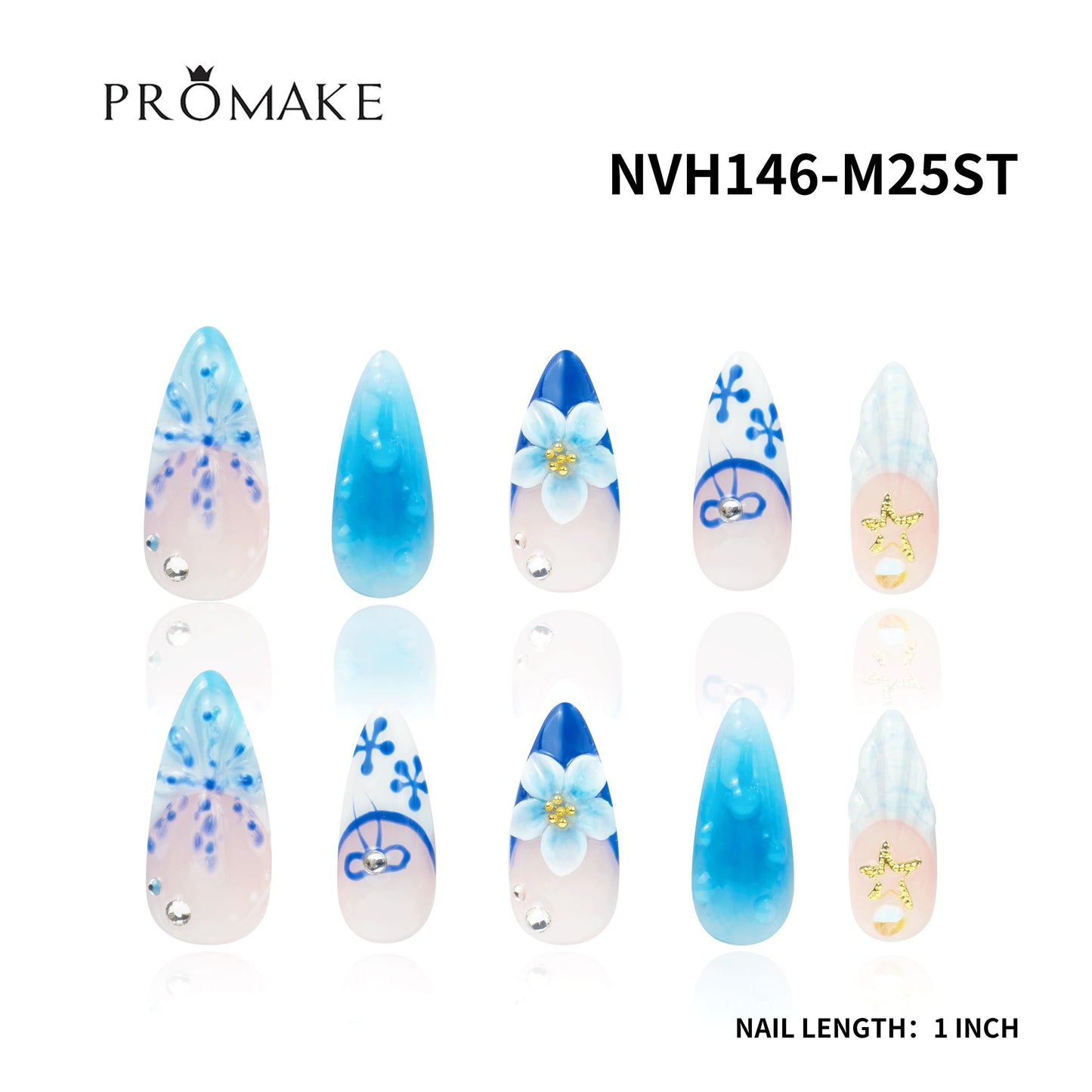 PROMAKE MUST HAVE LD- NEW Girl MUST HAVE- Luxury Handmade Press on Nails-Nail Art Nail Care-With Nails Tools- 33MM Length Super Long Length - XS-XL Size