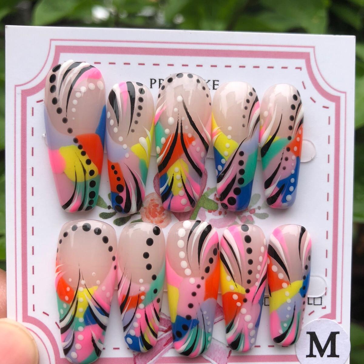 Promake New Drops 3 - New Luxury Handmade Press on Nails-Unique Design-High Quality Nails - With 2 Sets Nails Tools-XS-XL Size（副本）（副本）