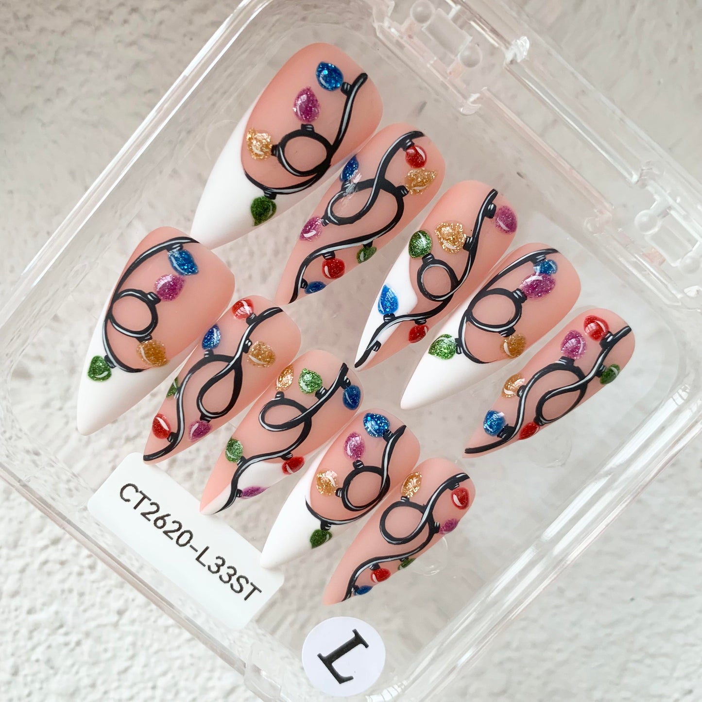 Promake | Two Trending  Luxury Handmade Acrylic Press On Nails for Women - Reusable, 3D Nail Art, Rhinestones, Unique Designer Styles, Multiple Shapes & Lengths, Upgraded Application Kit, Multi-Size