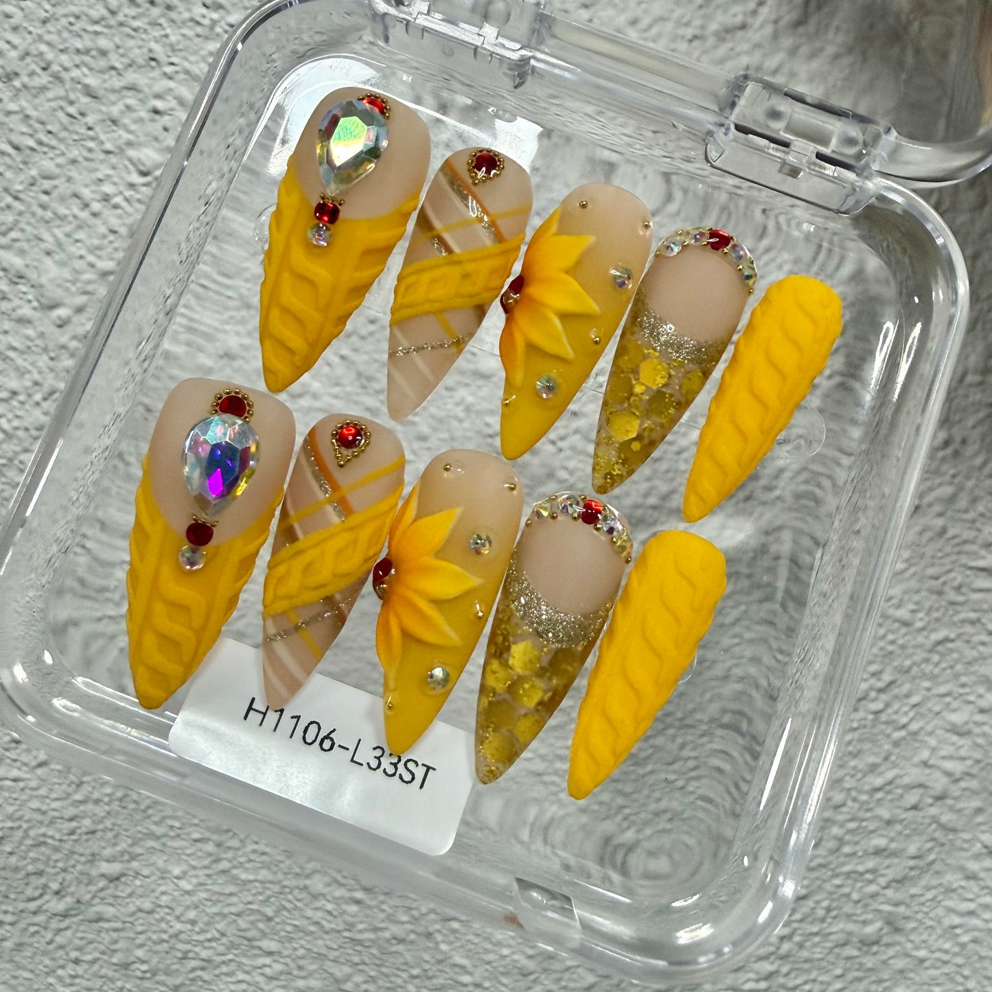 Promake | One Trending Luxury Handmade Press On Nails for Women, Reusable 3D Acrylic Fake Nails, Rhinestone & Unique Nail Art Designs, Multiple Shapes and Lengths, Ships from USA