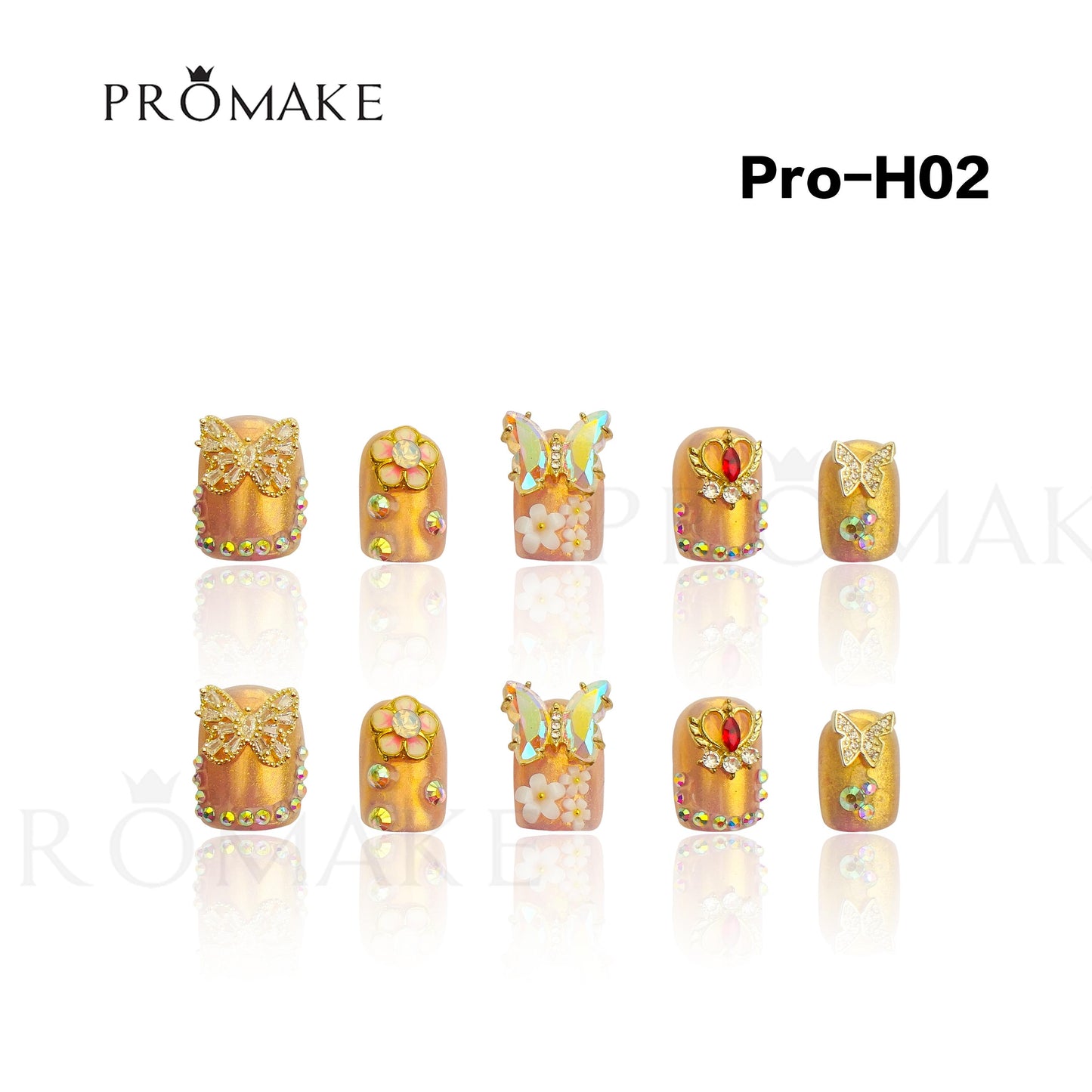 Promake Nails | XS Size | 100% Handmade Luxury Nails-  Luxury Handmade Press on Nails-Nail Art Nail Care-With Nails Tools-Different Length