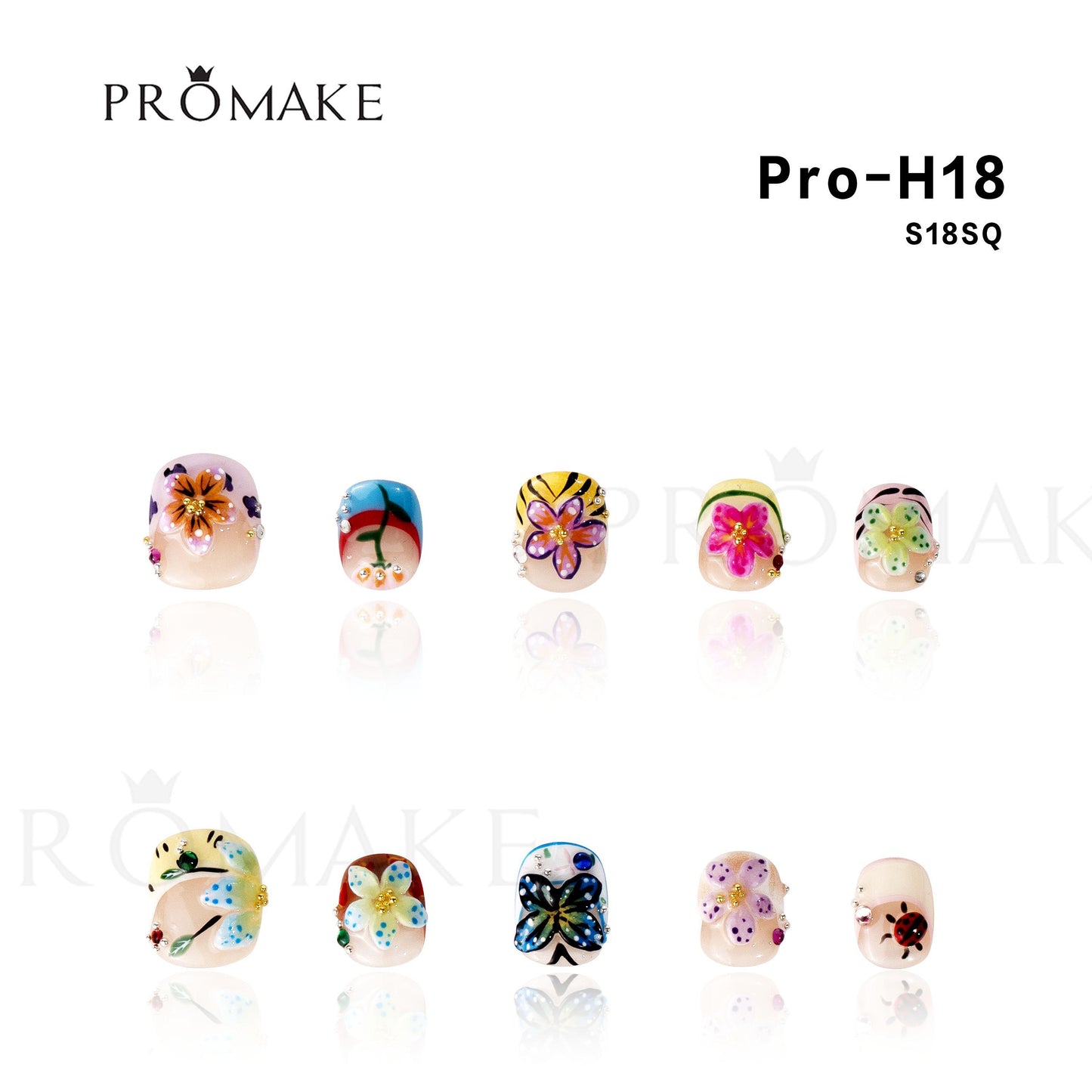 Promake Short Nails-  100% Handmade Luxury Nails-  Luxury Handmade Press on Nails-  Nail Art Nail Care-  With Nails Tools-0.7 Inch Length-  Children Nails
