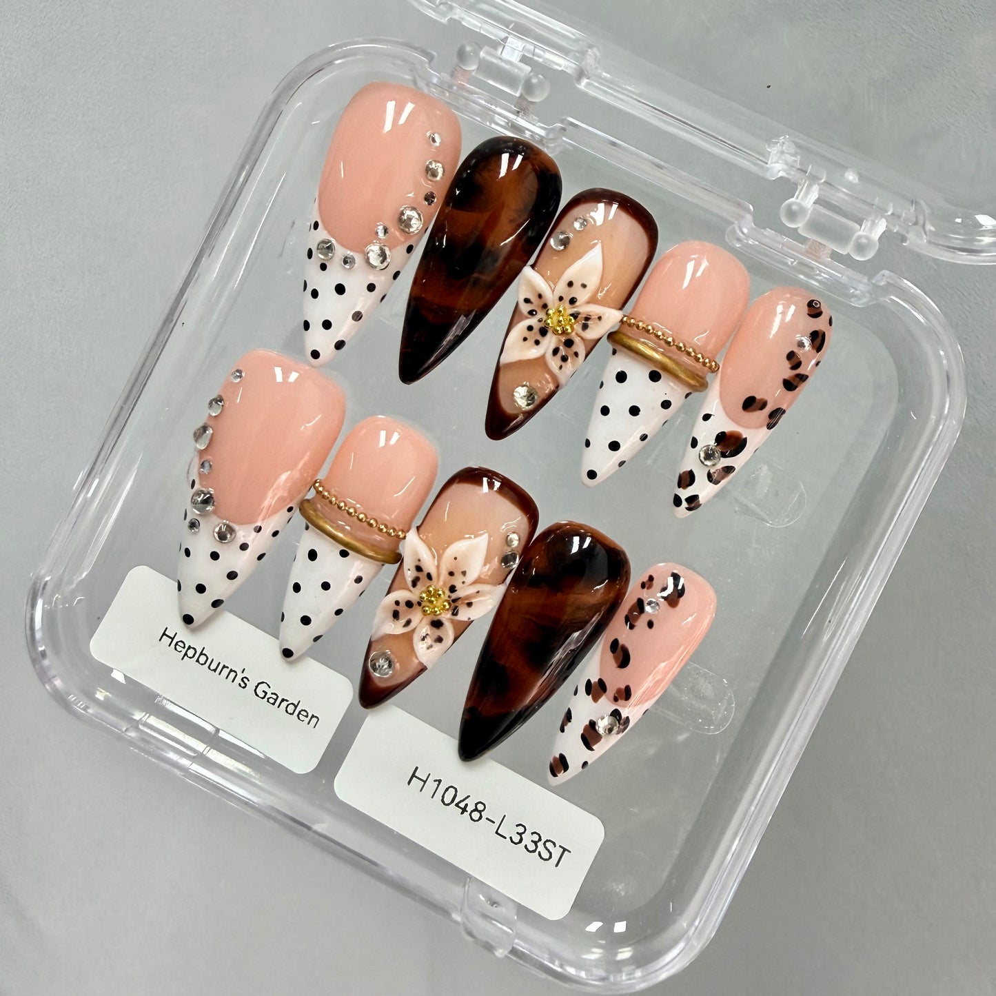 Promake 2026 New Summer Press-On Nails Collection| 100% Handmade Luxury Nails- Beach Ready Nails- Salon Nails at Home- Long Nail Set  with Art Designs & Care Tools - Ready to Gift - Size S-L