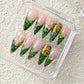 Promake Luxury Handmade Press On Nails - 1.3 Inches (NO.2 Nalis), 33MM Super Long Length, S-L Sizes, Crystal Decorations