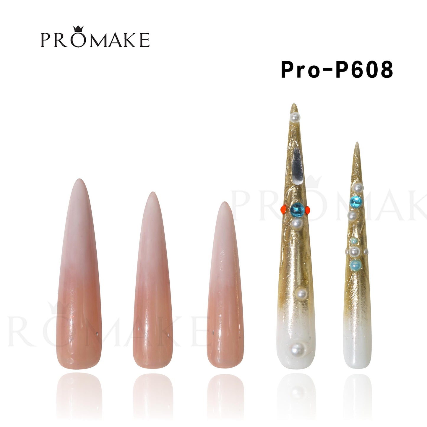 Promake Queen Nails-  78MM-  Extra Long Luxury Handmade Press on Nails-  Nail Art Nail Care-With Nails Tools-  78MM Length Super Long Length -  S-L Size
