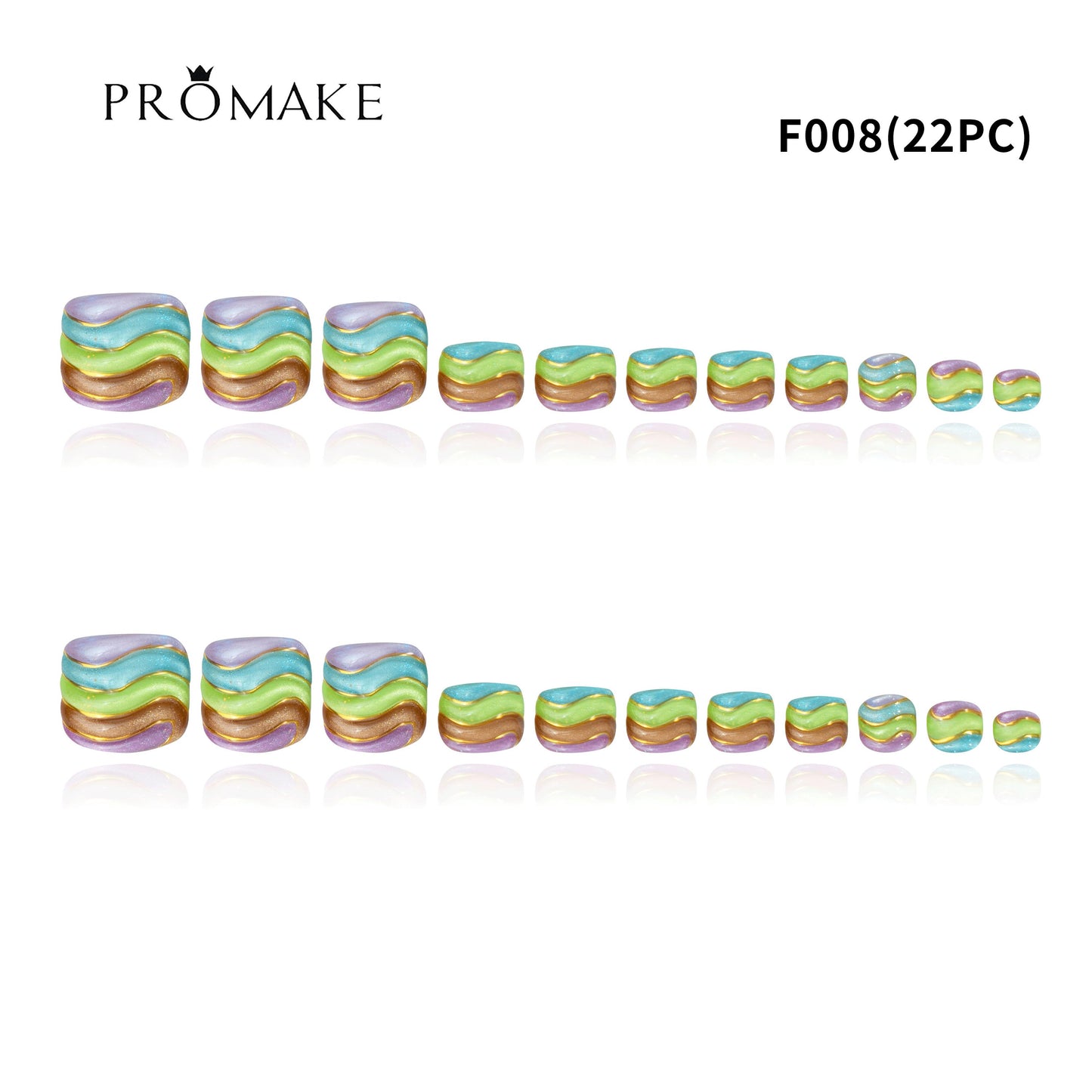 |Promake Toe Nails|- Totally 22 PCS Toe Nails- Luxurious Feet Nails- 100% Hand Made- Press On Toe Nails- Foot Nails