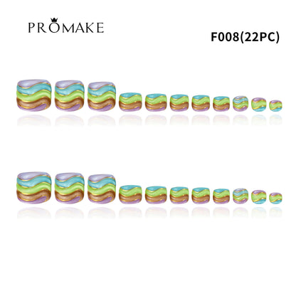 |Promake Toe Nails|- Totally 22 PCS Toe Nails- Luxurious Feet Nails- 100% Hand Made- Press On Toe Nails- Foot Nails