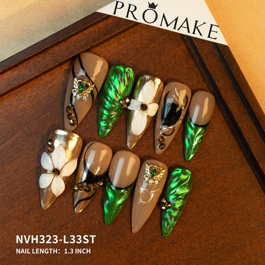 Promake Zodiac Energy Collection Designer Handmade Press On Nails, Lucky Colors, Floral Symbols, Handmade Presson Nails, Decorative Nails, Nail Extension Art