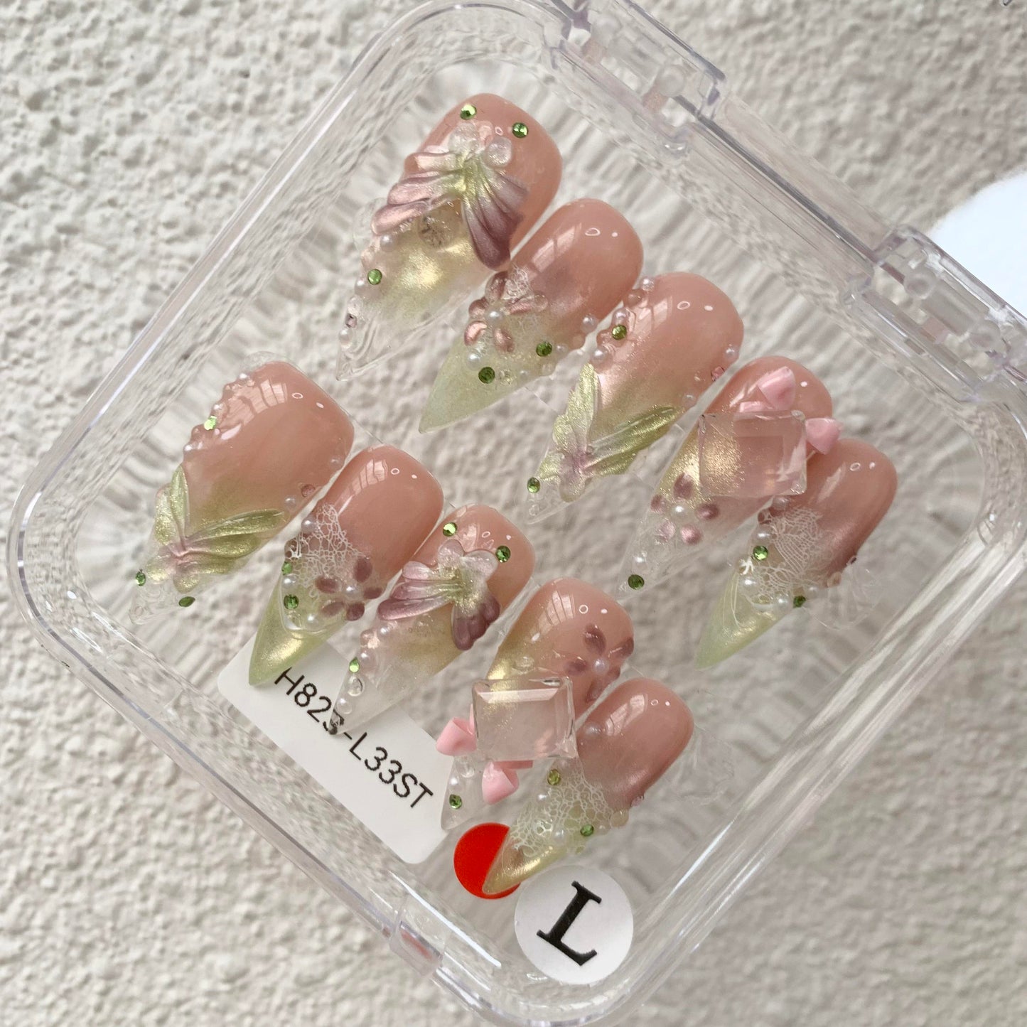 Promake H823-L33ST Handmade Press On Nails, Summer Beach Ready, Nail Inspo Name Accessory