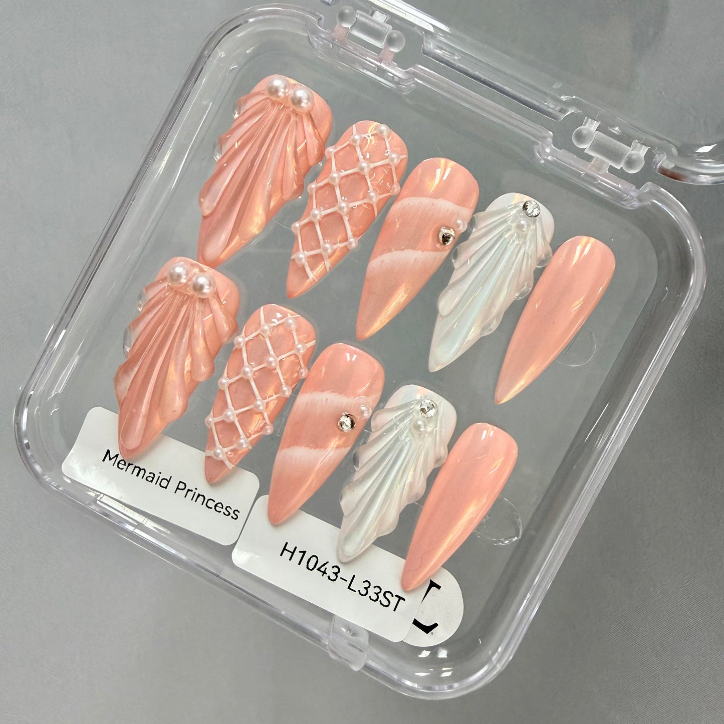 Promake 2026 New Summer Press-On Nails Collection| 100% Handmade Luxury Nails- Beach Ready Nails- Salon Nails at Home- Long Nail Set  with Art Designs & Care Tools - Ready to Gift - Size S-L