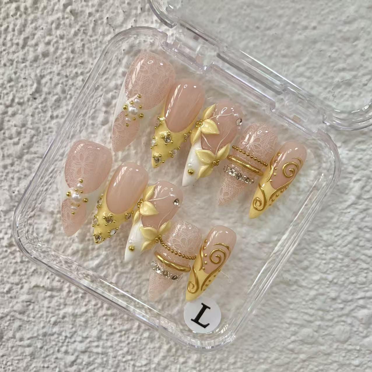 Promake Summer new design - Luxury Handmade Press On Nails, 2026 New Summer Nail ,beach nails,floral nails | long lasting/reuse,sumer limitetd