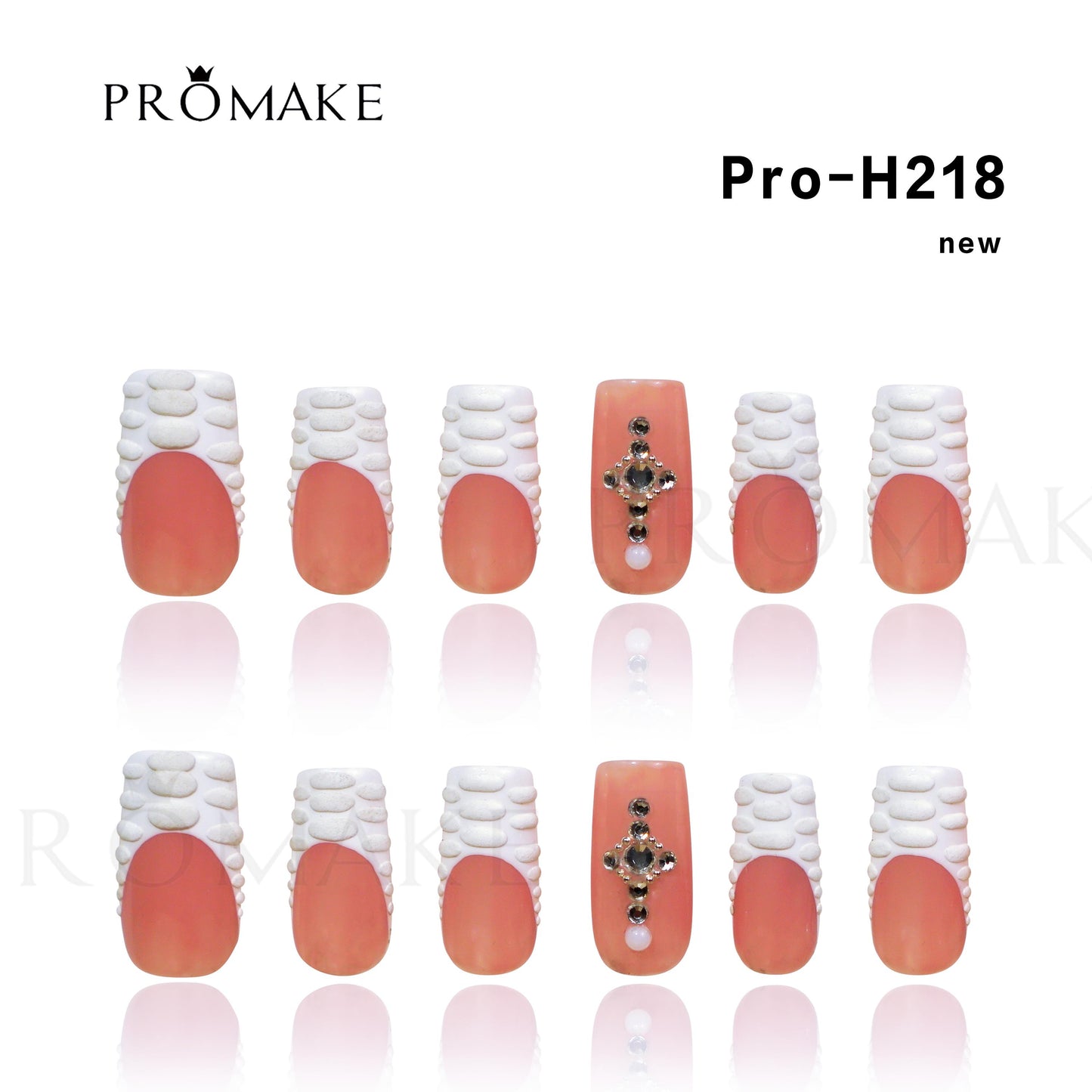 Promake 1 Inch Length Nails-  Luxury Handmade Press on Nails-Nail Art Nail Care-With Nails Tools- 33MM Length Super Long Length - XS-XL Size