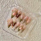 Promake Fall Muse Collection Luxury Handmade Women's Reusable 3D Acrylic Press On Nails - Cat Eye, Rhinestone, Unique Autumn Designs, Multiple Shapes & Lengths, Application Kit, Nail Art Supply