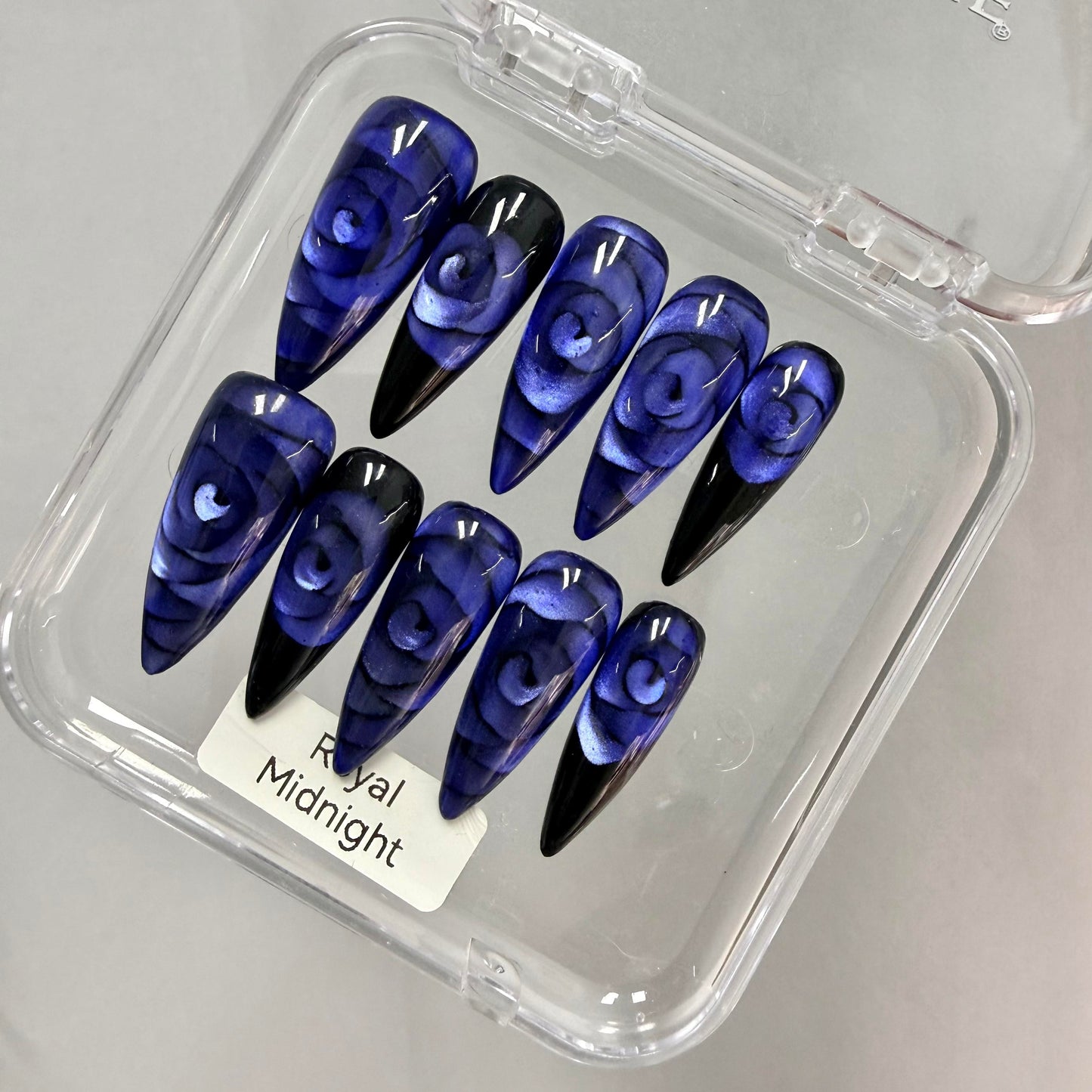 Promake Rose Cat Eye Luxury Handmade 33MM Acrylic Press On Nails Multi Pack - Customized with Art Designs & Care Tools, Long-Lasting S-XL Size Premium Ready-to-Gift Set (Custom Order Confirmation Required), Customized Nails