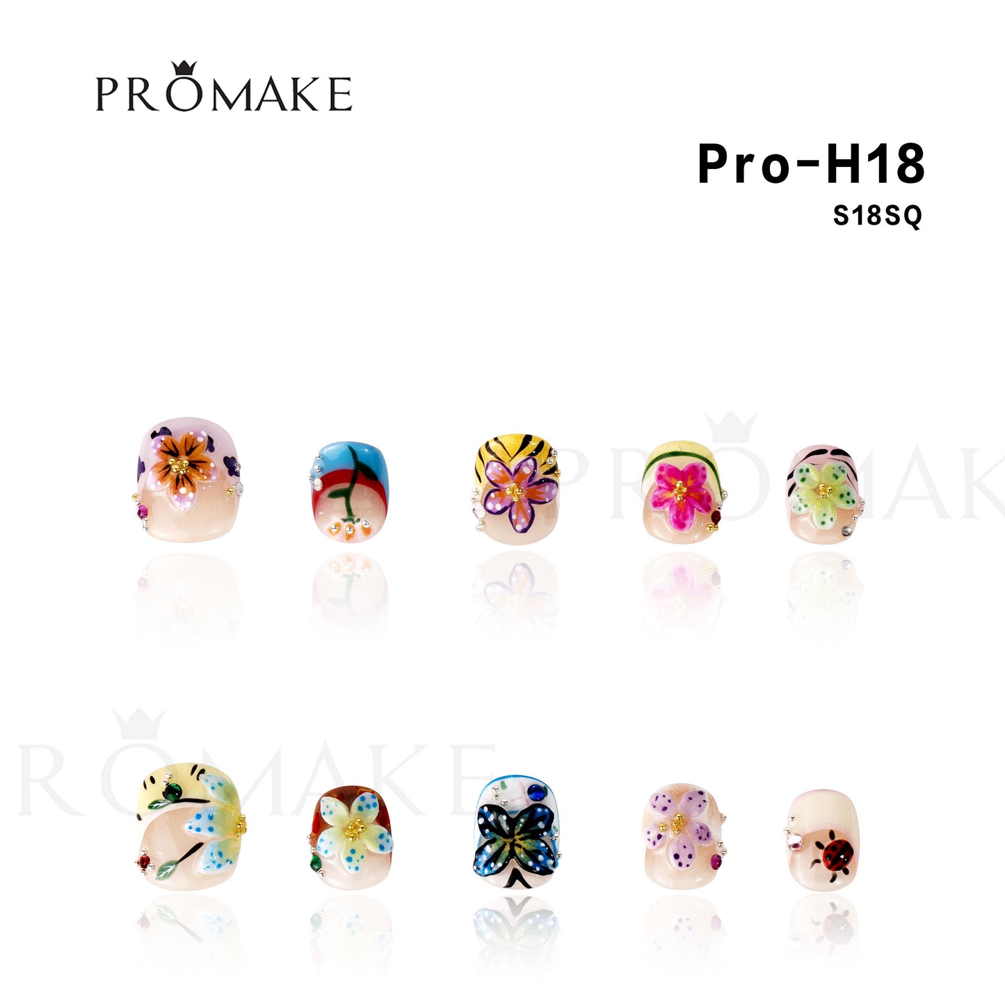 Promake Nails | XL Size | 100%Handmade Luxury Nails- Luxury Handmade Press on Nails-Nail Art Nail Care-With Nails Tools-Different Length