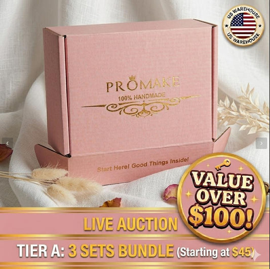 Luxury Handmade Press on Nails Beauty Products - US STOCK, Size S, 3 Sets with Box, Last Chance for Mystery Auction Offer