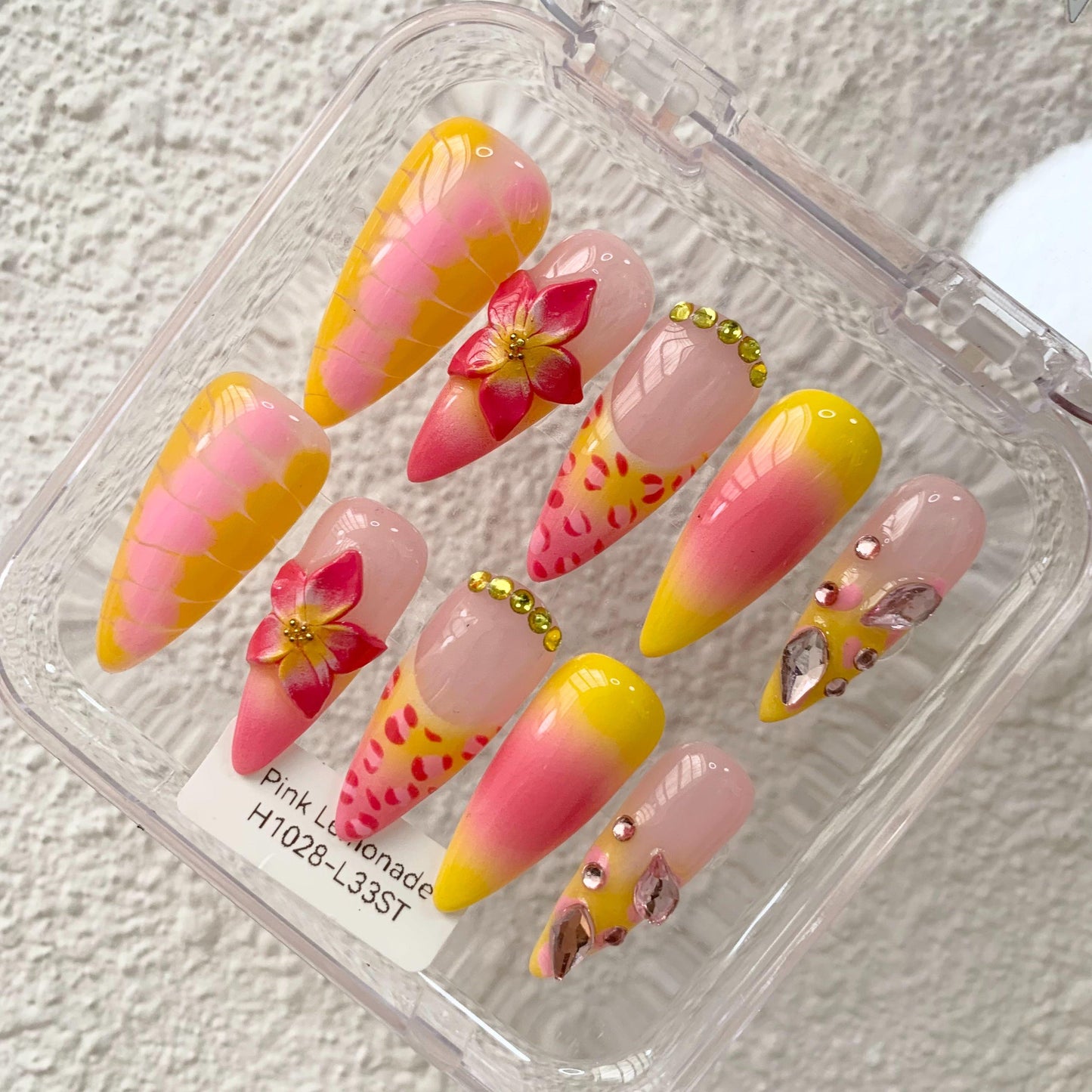 Promake | Best-Selling Luxury Handmade Press On Nails for Women, Reusable Acrylic Fake Nails with 3D Nail Art, Rhinestones and Unique Designer Styles, Multiple Shapes and Lengths, Upgraded Nail Application Kit