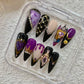 Promake Spooky Aesthetic Press On Nail Kit Set - Handmade Finish Decorative Nails, Reusable Secure Acrylic False Manicure with Tools, Various Sizes, Easy Wear Fashionable Gothic Styles for Women