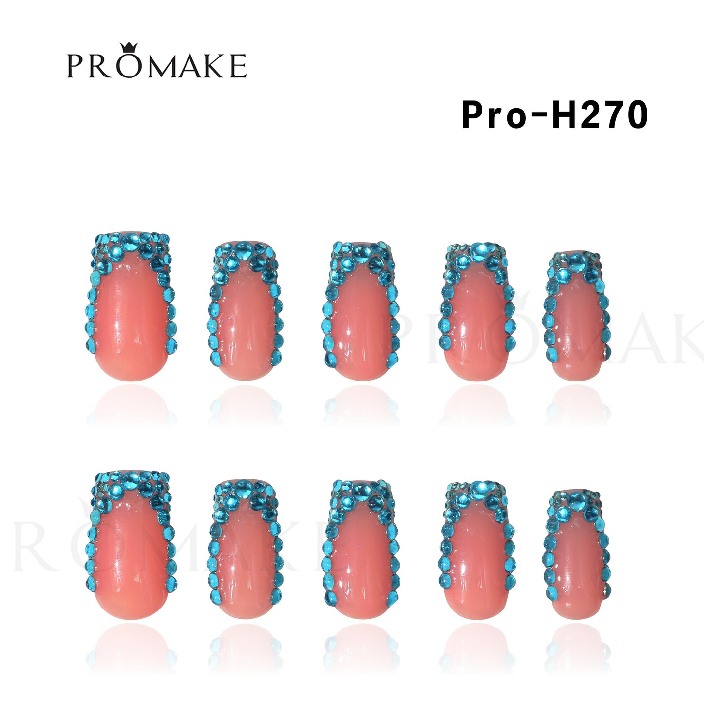 Promake New LD- Luxury Handmade Press on Nails-Nail Art Nail Care-With Nails Tools- 33MM Length Super Long Length - XS-XL Size