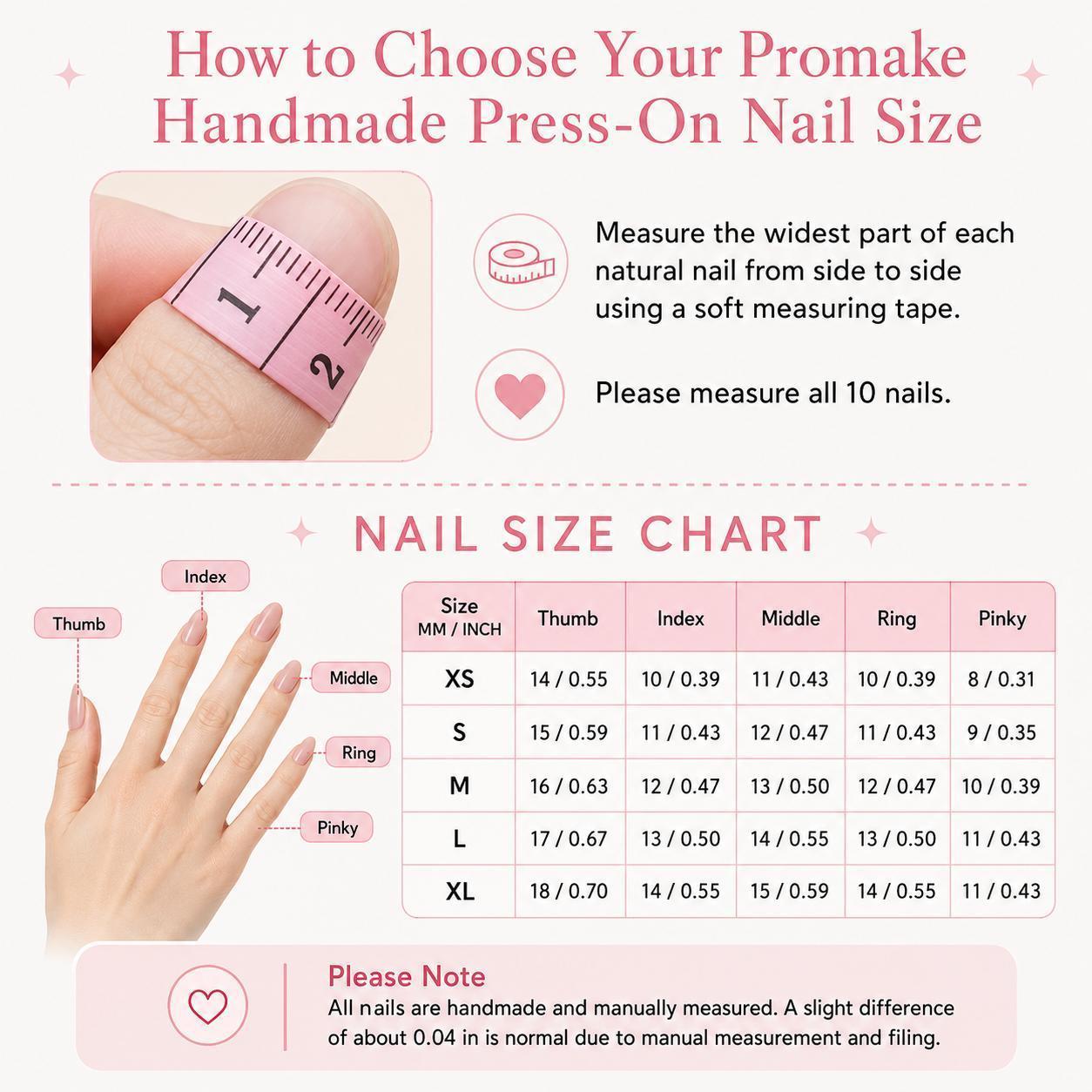 Promake NVH616-L33ST Handmade Press On Nails, Elegant Glossy Unisex Accessory, Beach Ready, Nail Art Tools, Different Lengths, No Dry Time, No UV Lamp, Stay Secure Through Sunscreen, Fashion Unisex