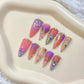 Promake | Love & Abundance Collection | Luxury Handmade Press On Nails with Gold Dollar & Heart Design | Reusable Custom Fit False Nails for Women