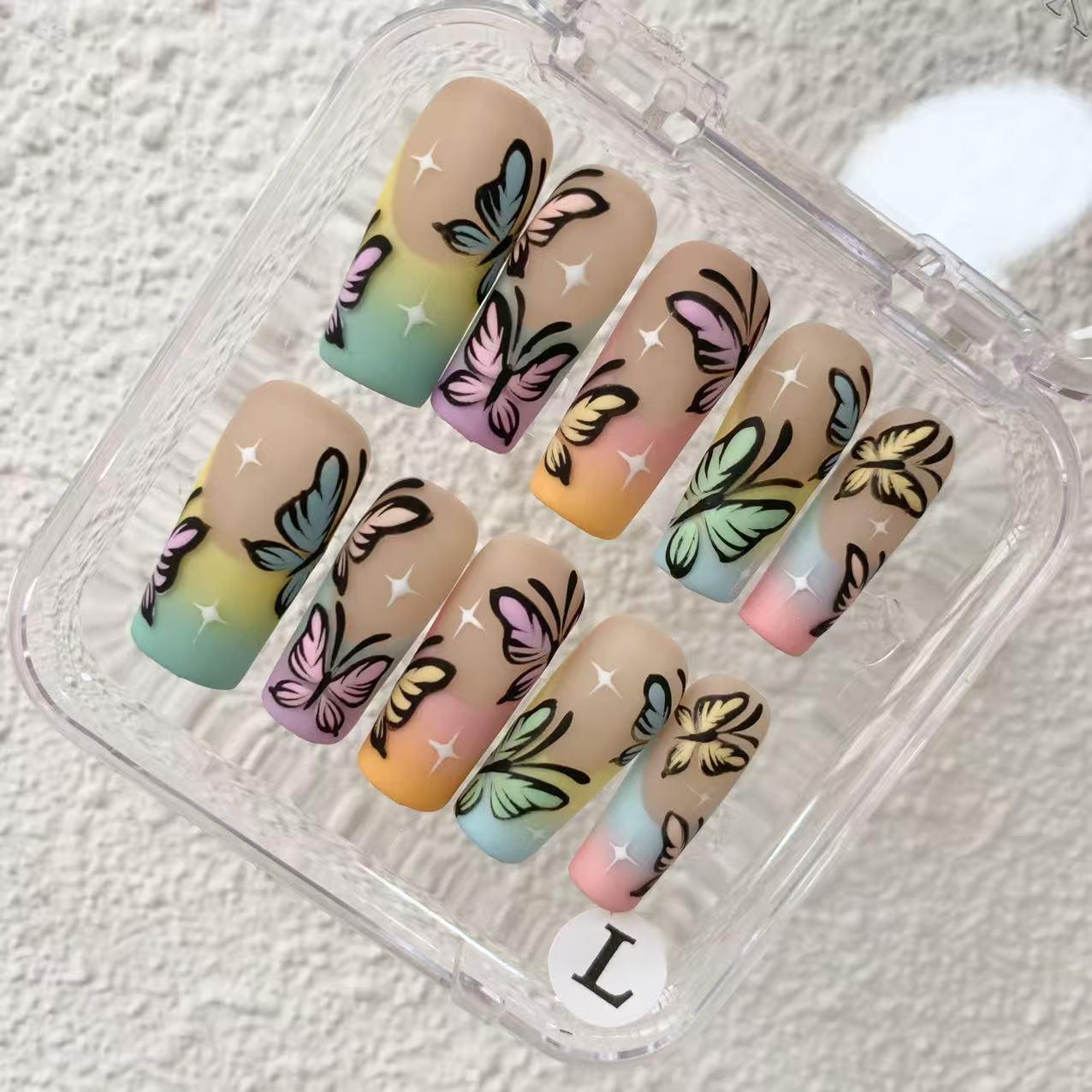 Promake | Best-Selling Luxury Handmade Press On Nails for Women, Reusable Acrylic Fake Nails with 3D Nail Art, Rhinestones and Unique Designer Styles, Multiple Shapes and Lengths, Upgraded Nail Application Kit