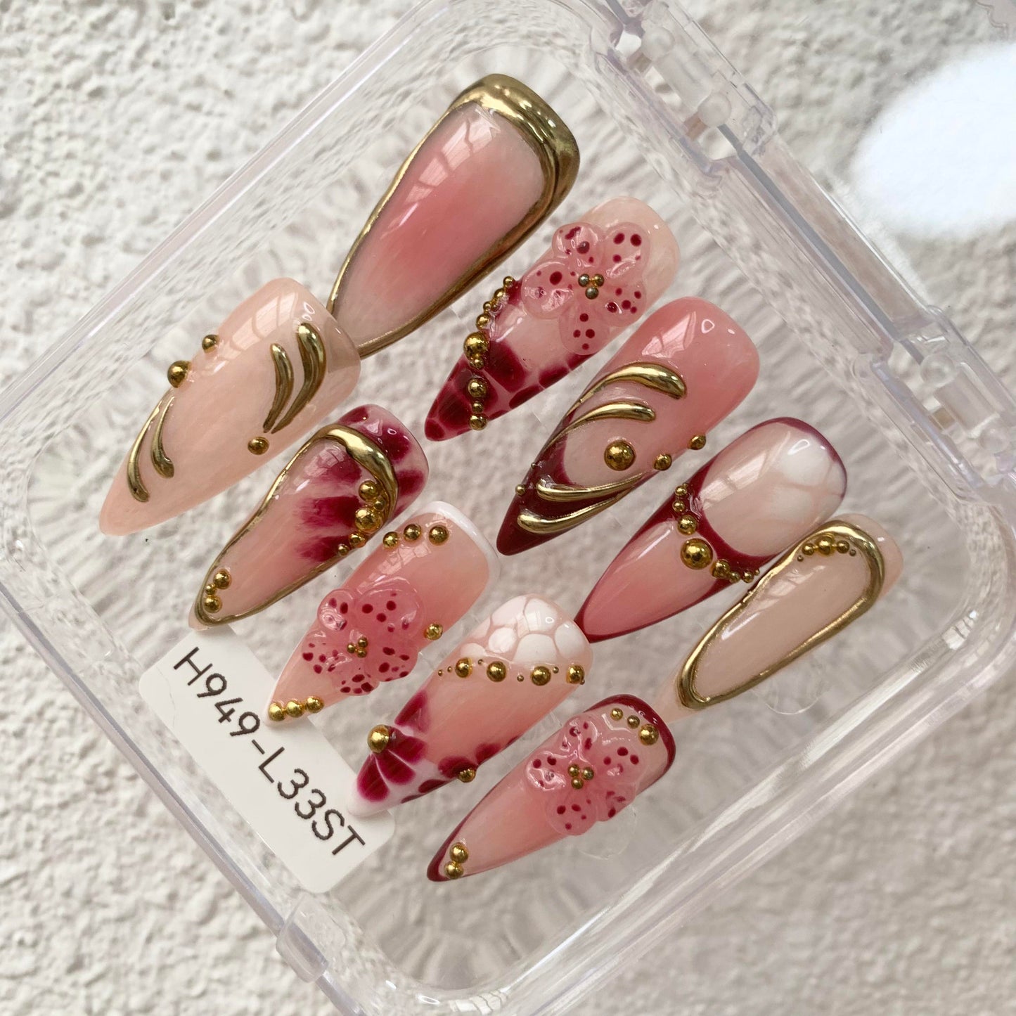Promake H949-L33ST Handmade Press On Nails, Summer Beach Ready, Nail Inspo Name Accessory