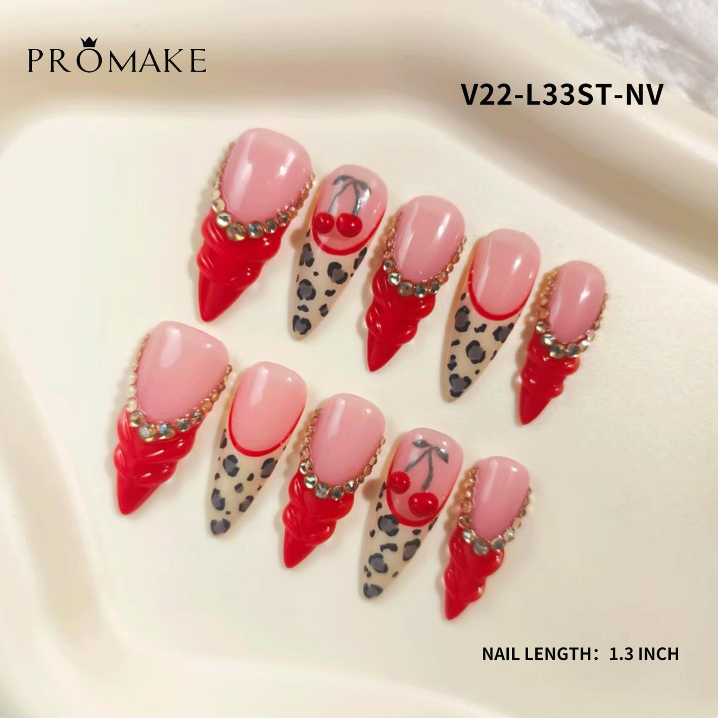Promake x Kymieann Luxury Handmade Press on Nails-  Hand Nails and Toe Nails-  Nail Art Nail Care-With Nails Tools-  Salon Quality-  33MM Length-  Long Length-  S-L Size
