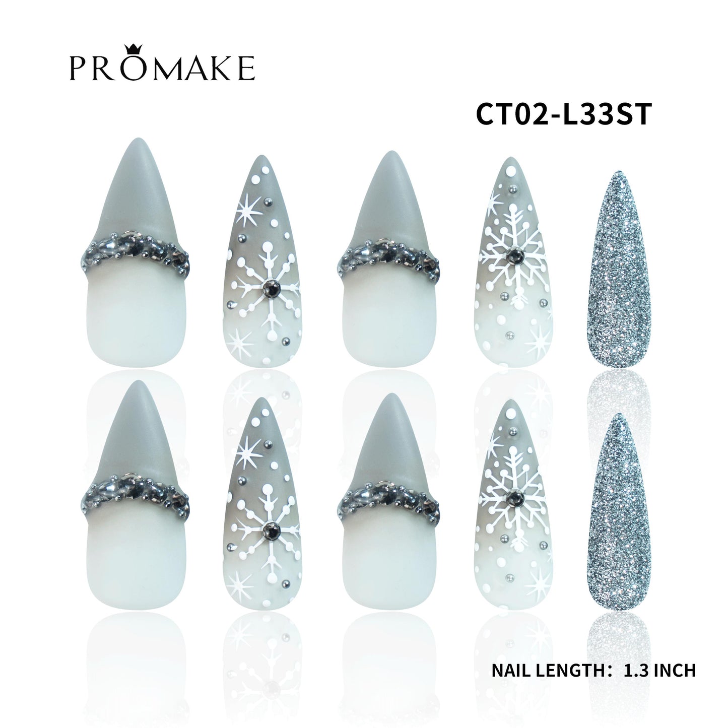 Promake Angel Christmas Collection-  Luxury Handmade Press on Nails-Nail Art Nail Care-With Nails Tools- Different Length  - S-L Size