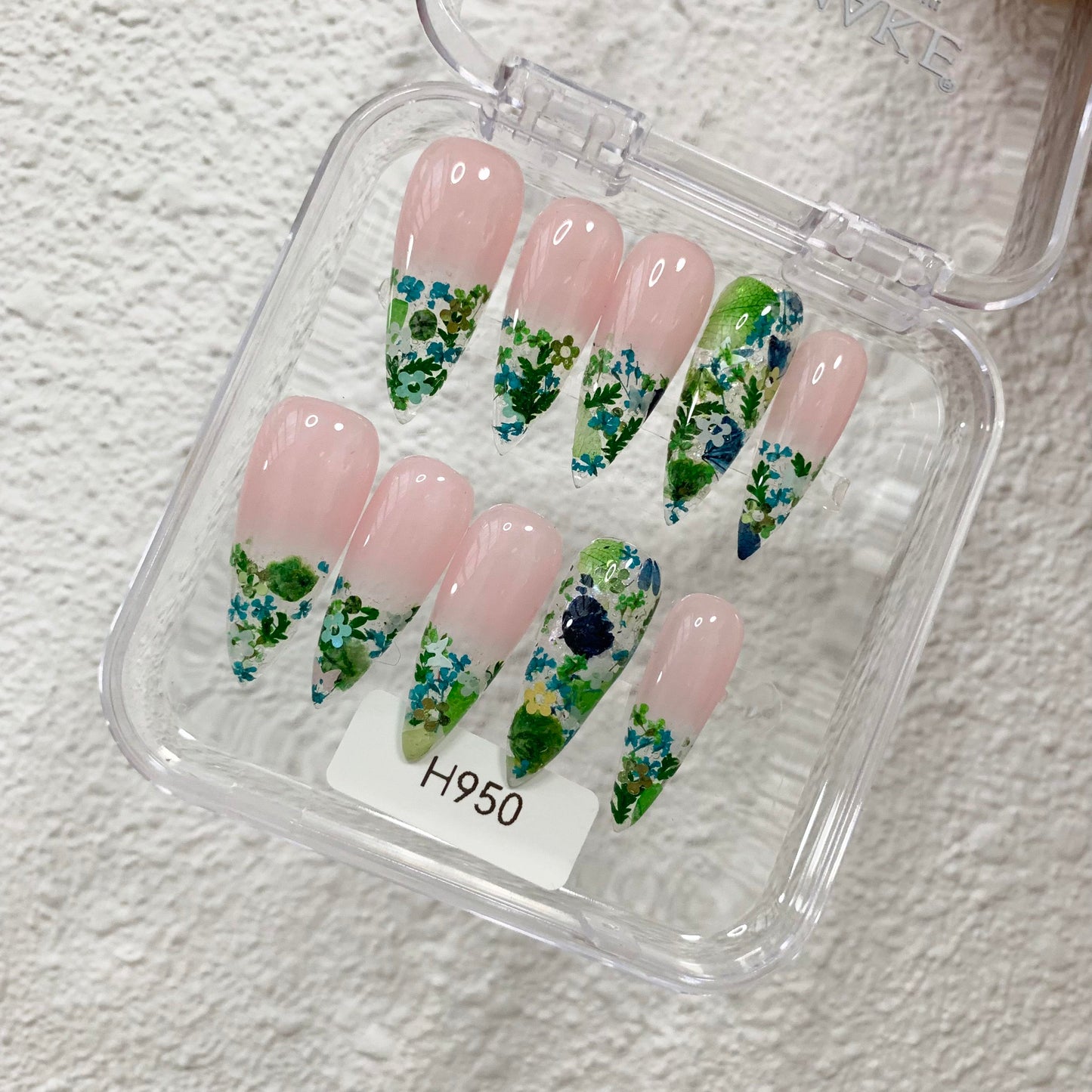 Promake H950-L33ST Handmade Press On Nails, Summer Beach Ready, Nail Inspo Name Accessory