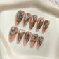 Promake | Love & Abundance Collection | Luxury Handmade Press On Nails with Gold Dollar & Heart Design | Reusable Custom Fit False Nails for Women