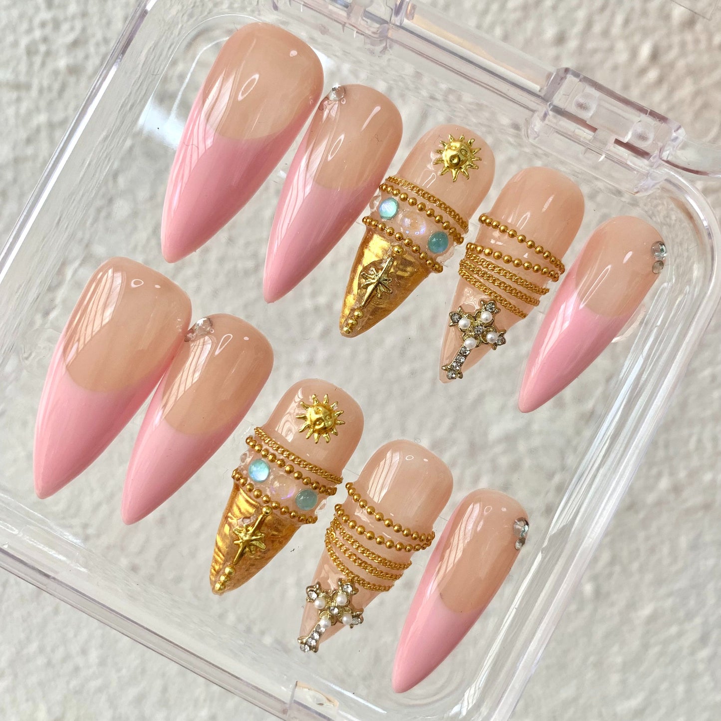 Promake Summer new design - Luxury Handmade Press On Nails, 2026 New Summer Nail ,beach nails,floral nails | long lasting/reuse,sumer limitetd