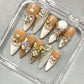 Promake 2026 New Summer Press-On Nails Collection| 100% Handmade Luxury Nails- Beach Ready Nails- Salon Nails at Home- Long Nail Set  with Art Designs & Care Tools - Ready to Gift - Size S-L