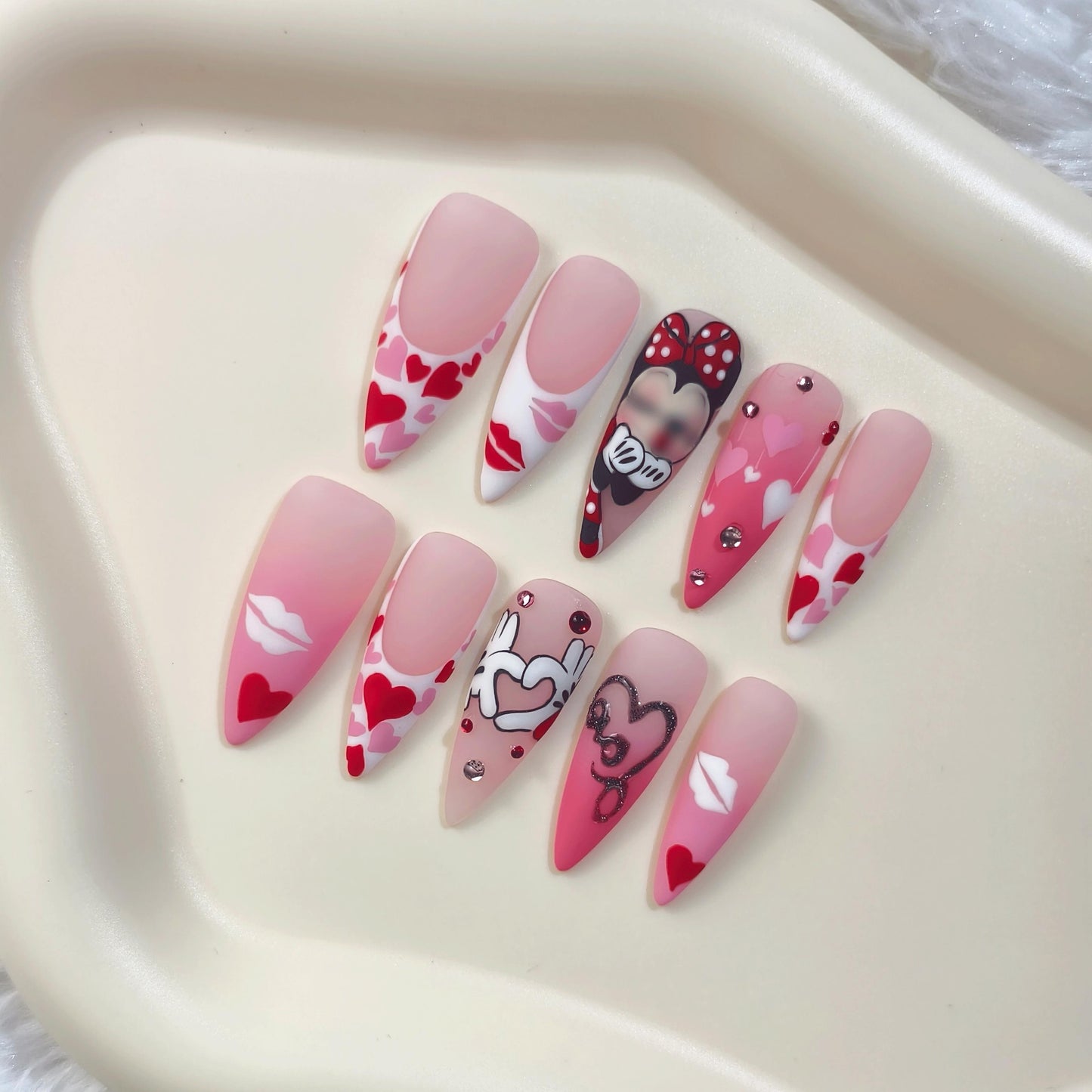 Promake | Best-Selling Luxury Handmade Press On Nails for Women, Reusable Acrylic Fake Nails with 3D Nail Art, Rhinestones and Unique Designer Styles, Multiple Shapes and Lengths, Upgraded Nail Application Kit