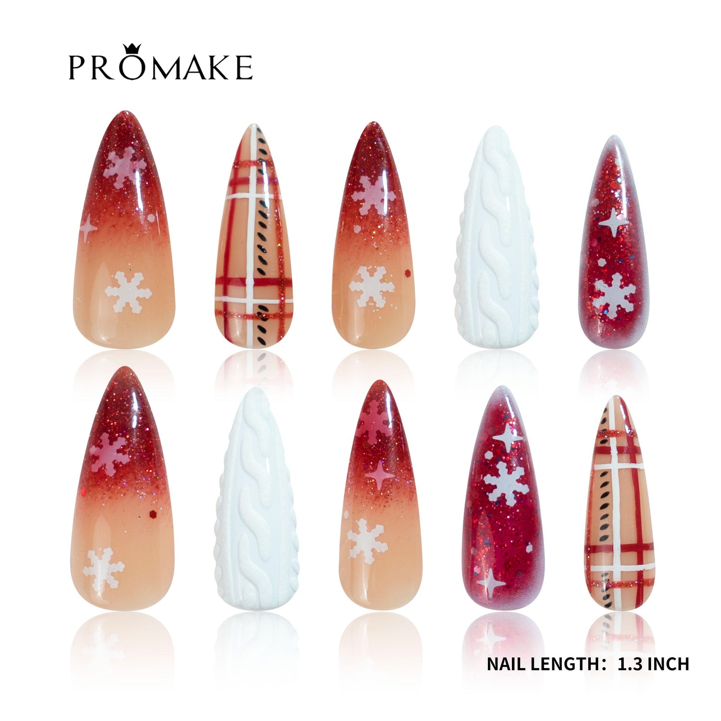 Promake x Kymieann Luxury Handmade Press on Nails-  Hand Nails and Toe Nails-  Nail Art Nail Care-With Nails Tools-  Salon Quality-  33MM Length-  Long Length-  S-L Size