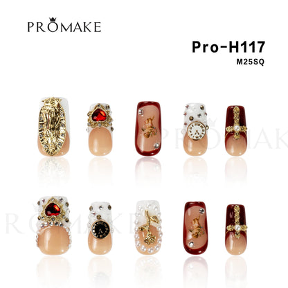 Promake 1 Inch Length Nails-  Luxury Handmade Press on Nails-Nail Art Nail Care-With Nails Tools- 33MM Length Super Long Length - XS-XL Size