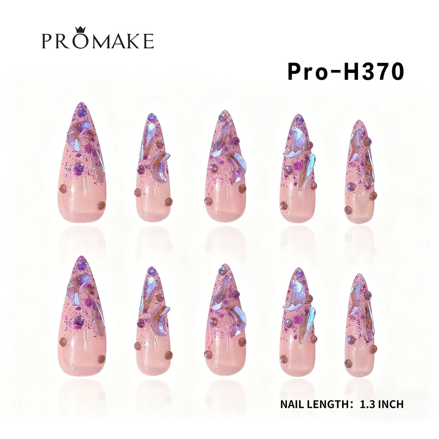 Promake TO BE ANGEL -  Luxury Handmade Press on Nails- Nail Art Nail Care-  With Nails Tools-  S-L Size