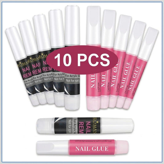 Mystery Press-On Nail Sets Bundle, Hand-Painted Jelly Nails for At-Home Manicure, Full Application Kit for Beginners - Size S Only, Nails At Home