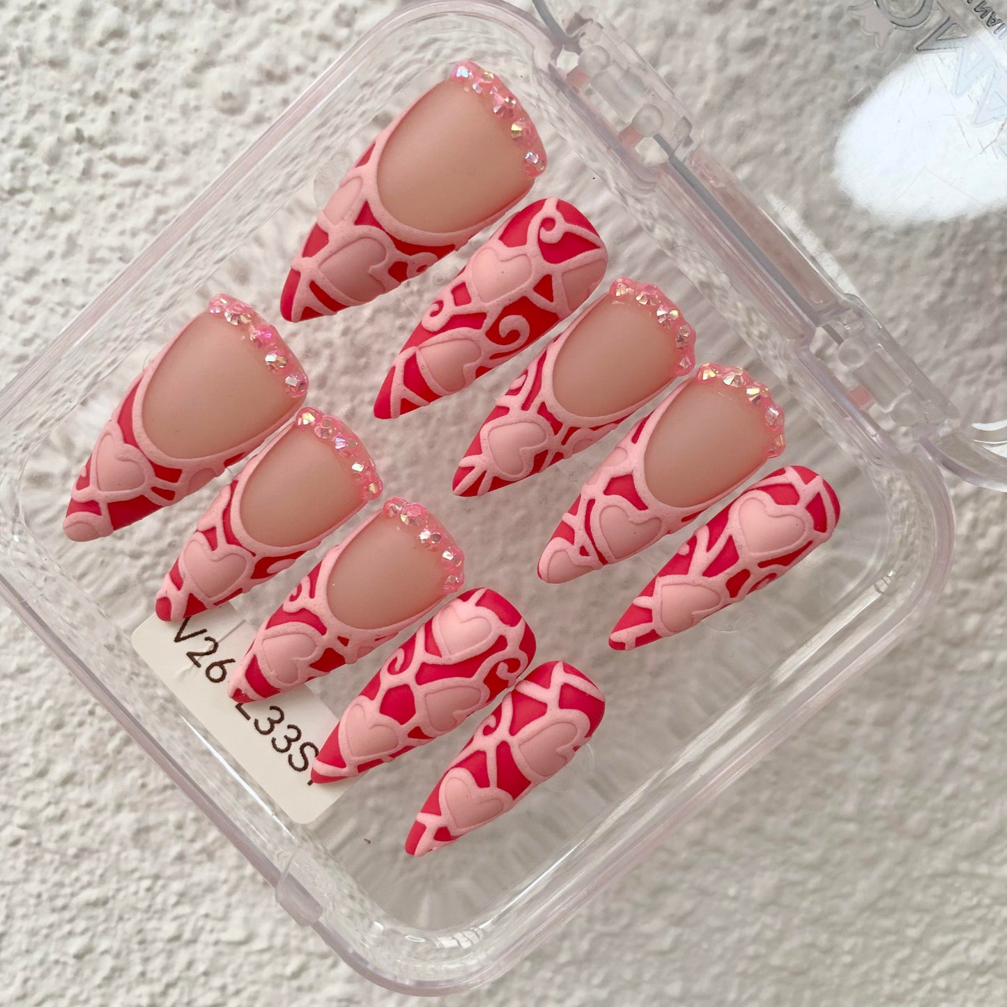 Promake V26-L33ST-NV Handmade Press On Nails, Summer Beach Ready, Nail Inspo Name Accessory