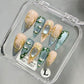 Promake 2026 New Summer Press-On Nails Collection| 100% Handmade Luxury Nails- Beach Ready Nails- Salon Nails at Home- Long Nail Set  with Art Designs & Care Tools - Ready to Gift - Size S-L