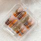 Promake Fall Muse Collection Luxury Handmade Women's Reusable 3D Acrylic Press On Nails - Cat Eye, Rhinestone, Unique Autumn Designs, Multiple Shapes & Lengths, Application Kit, Nail Art Supply