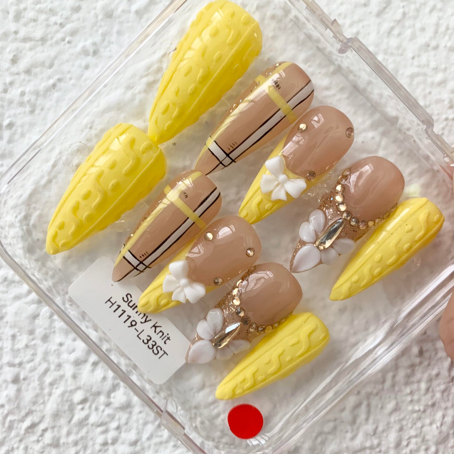 Promake | Two Trending  Luxury Handmade Acrylic Press On Nails for Women - Reusable, 3D Nail Art, Rhinestones, Unique Designer Styles, Multiple Shapes & Lengths, Upgraded Application Kit, Multi-Size