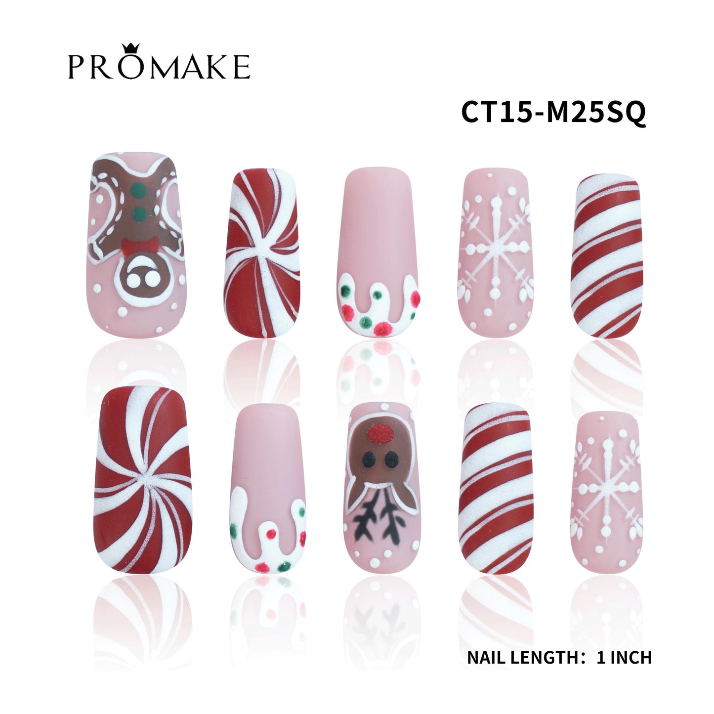 Promake Angel Christmas Collection-  Luxury Handmade Press on Nails-Nail Art Nail Care-With Nails Tools- Different Length  - S-L Size