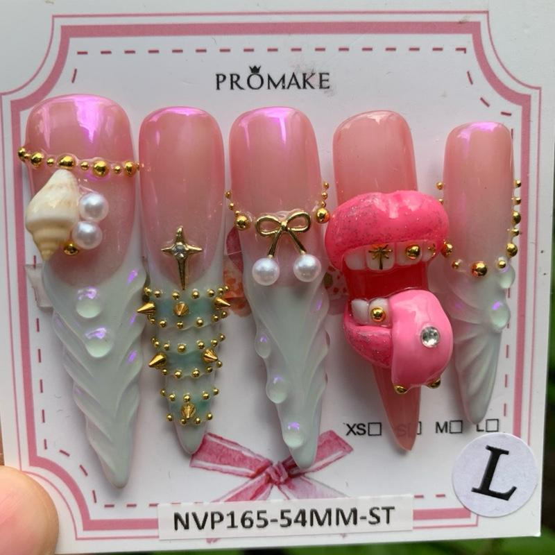 Promake New Drops 3 - New Luxury Handmade Press on Nails-Unique Design-High Quality Nails - With 2 Sets Nails Tools-XS-XL Size（副本）（副本）