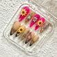 Promake H1102-H1150 New Limited Luxury Handmade Press-On Nails, Reusable Multi-Pack with Easy Nail Art, Different Lengths, Beach & Floral Designs, Long-Lasting, No Dry Time