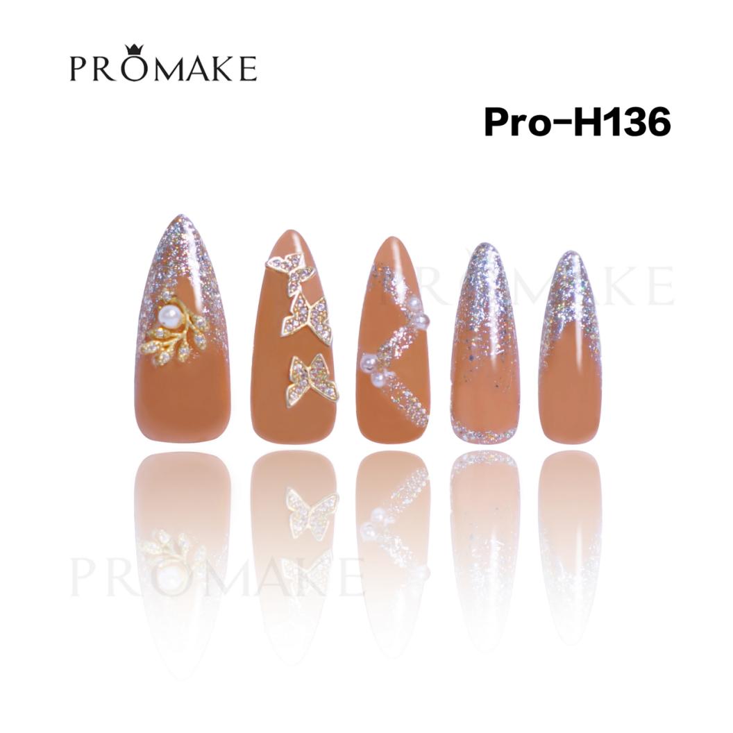 Promake 1 Inch Length Nails-  Luxury Handmade Press on Nails-Nail Art Nail Care-With Nails Tools- 33MM Length Super Long Length - XS-XL Size