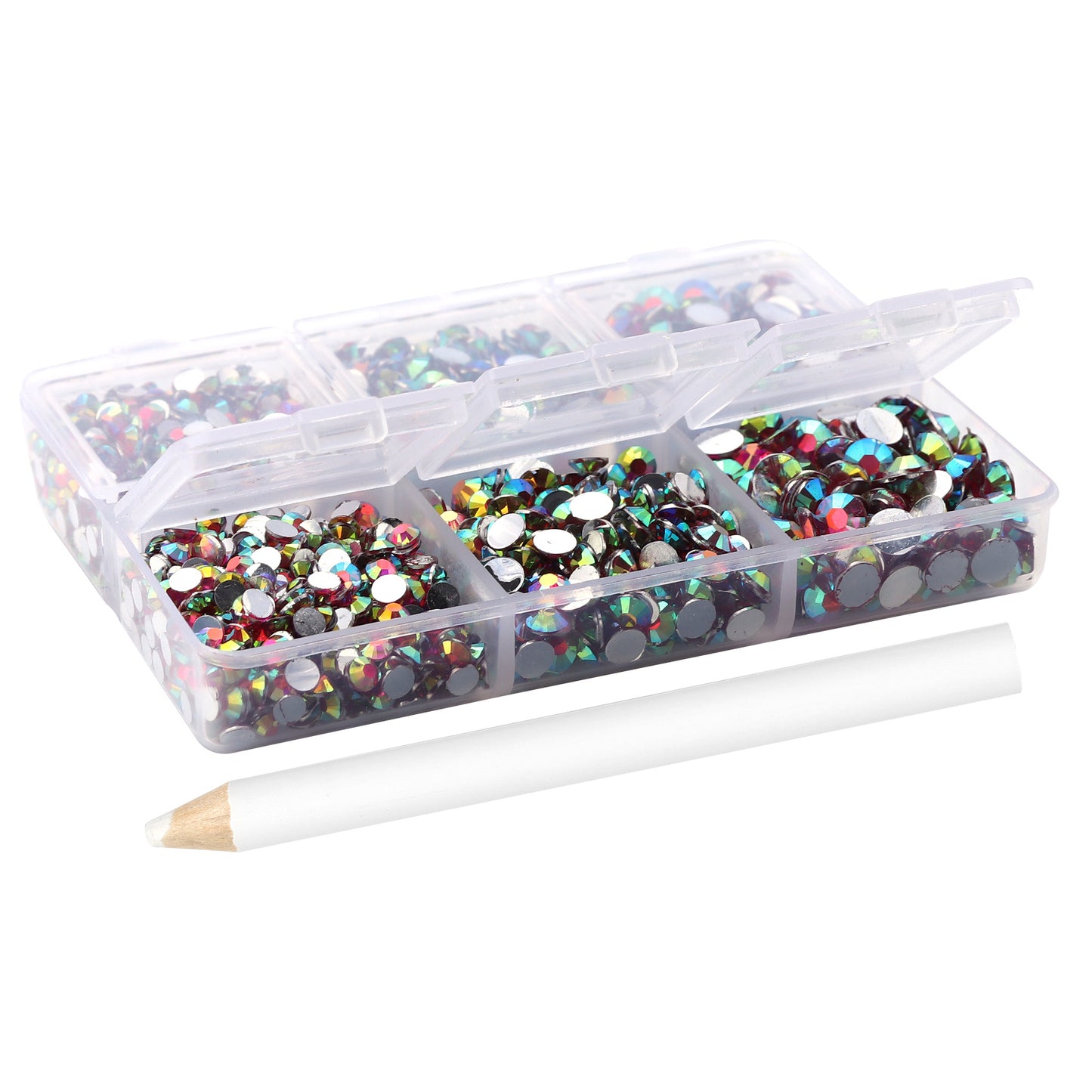 Promake® DIY Nails Accessory 6 Grid Jewelry Colorful Crystals Material Box