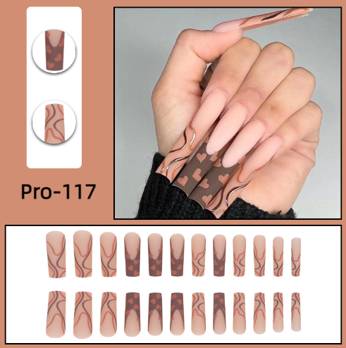 [Buy 6 Get 2]Promakepro Long-length 101-159Press On Nails 24PCS/Sets Unique Design High Quality Reusable