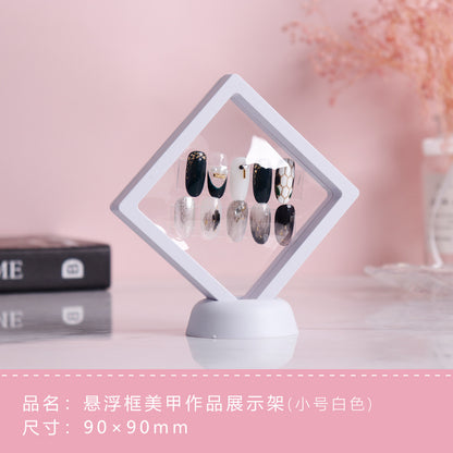 Promake® Pe Floating Frame Nail Model Display Photo Frame Color Card Display Stand Jewelry Display Frame Jewelry Display Photo Frame
