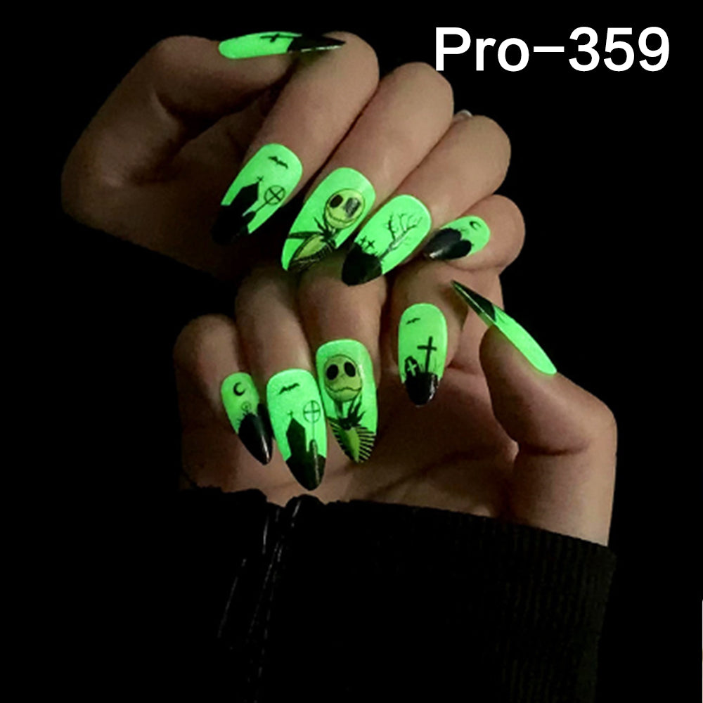 [Buy 6 Get 2]Promakepro 335~368 Press on Nails with Halloween Design 24PCS/Sets Reusable